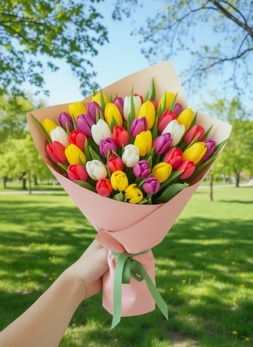 Tulip Sunshine Mix-Tulip Flower Bouquet