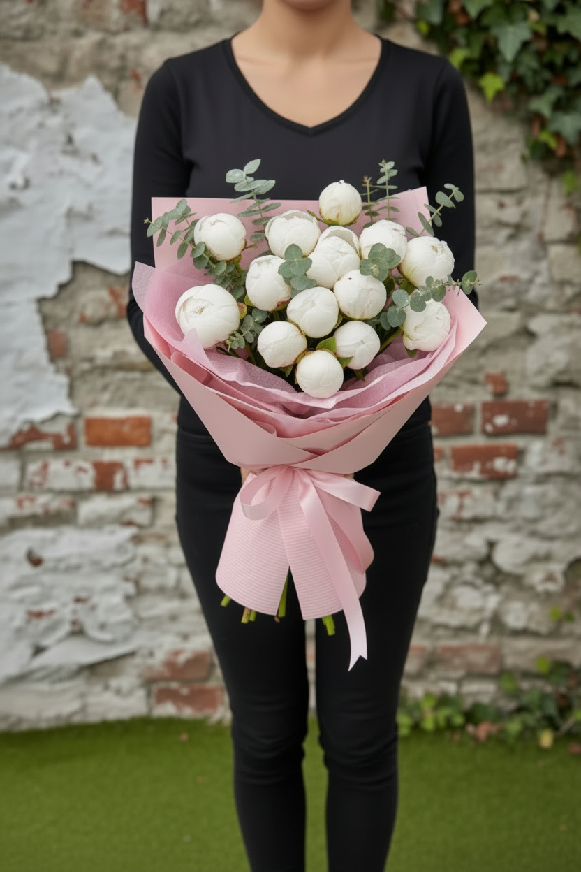 Peony Bloom-Flower Bouquet /Vase Arrangement