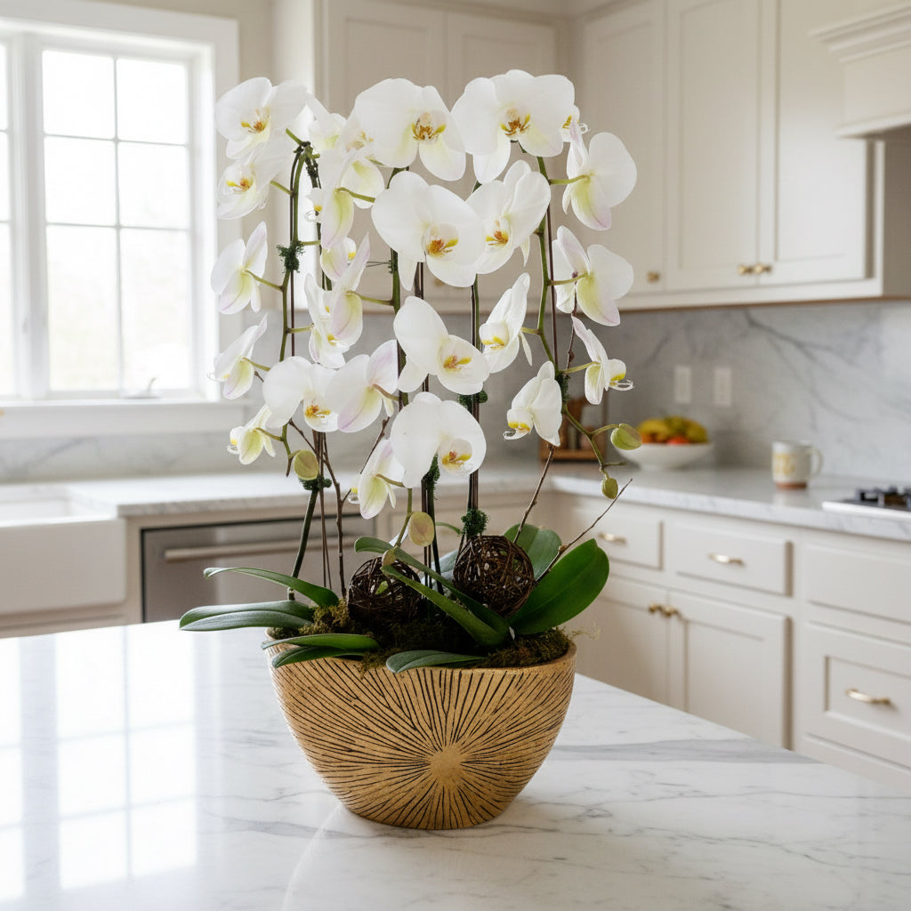 Luxe Gold Blooms-Plant Centerpiece