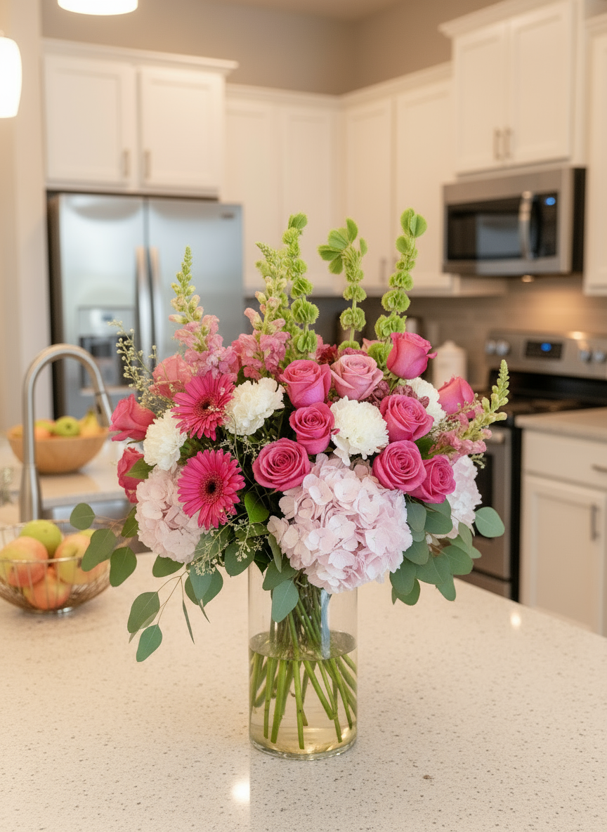Floral Bloom-Vase arrangement