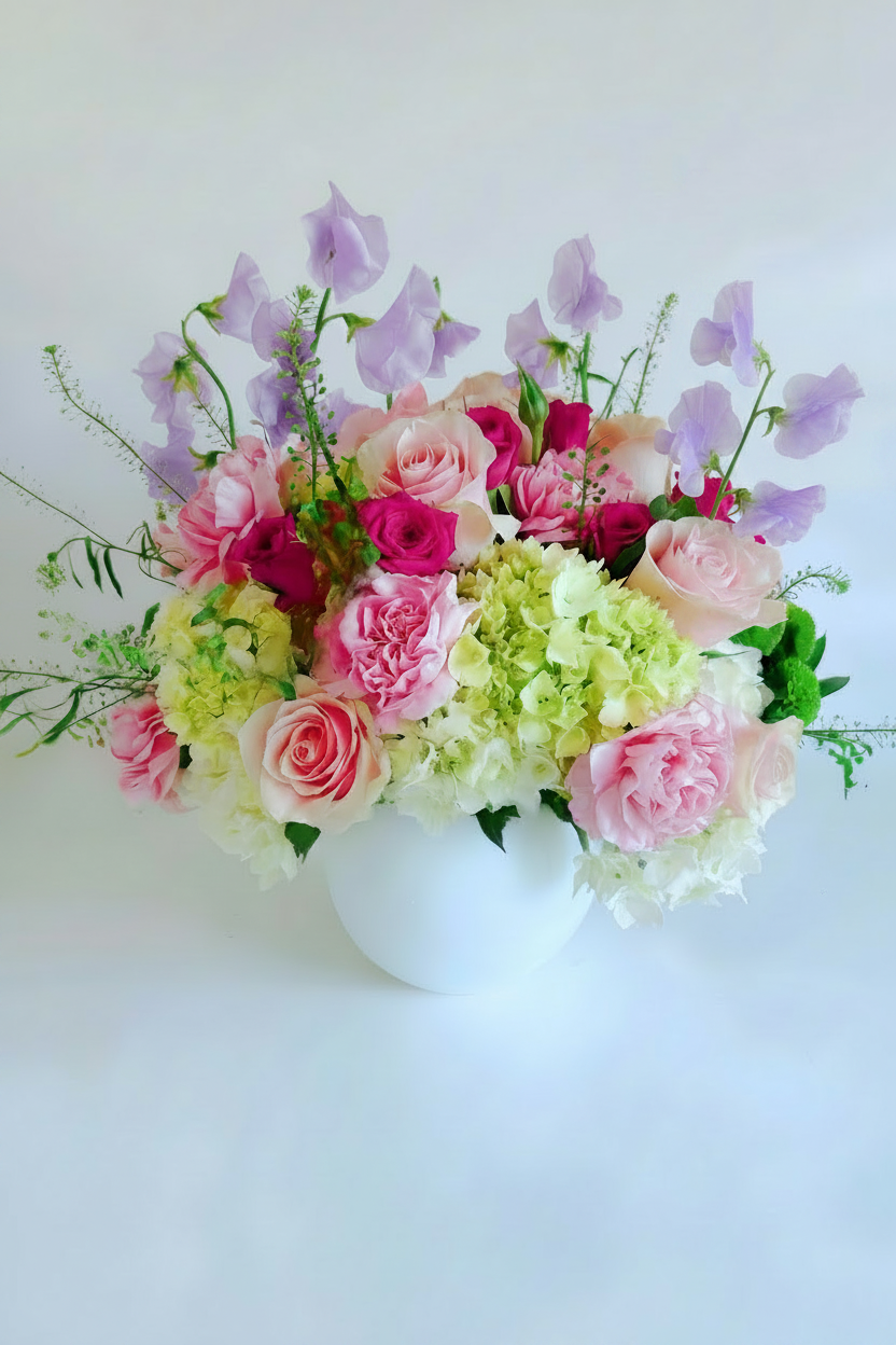 Soft Bloom | Pink & White Vase Arrangement